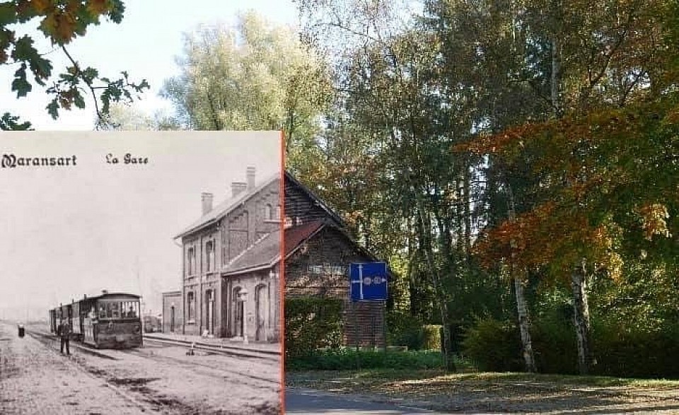 La Gare de Aywiers ( Couture) - Maransart du temps du Vicinal à vapeur