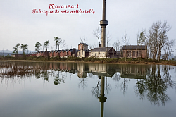 Les Soieries vues depuis l’étang de retenue d’eau pour les besoins de la firme