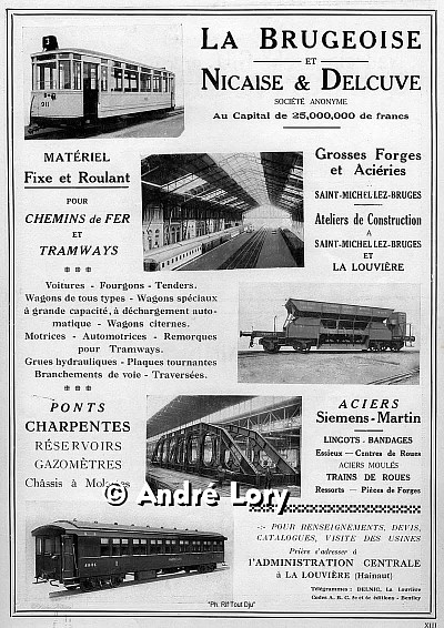 La Brugeoise et Nivelles (souvent abrégée BN) à Nivelles était un important constructeur belge de matériel ferroviaire, spécialisé dans les tramways et automotrices électriques 1 (https://en.wikipedia.org/wiki/La_Brugeoise_et_Nivelles).