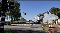 L’arrêt «  Monument Gordon » au carrefour des trois communes de Plancenoit, Braine-L’Alleud et Waterloo
