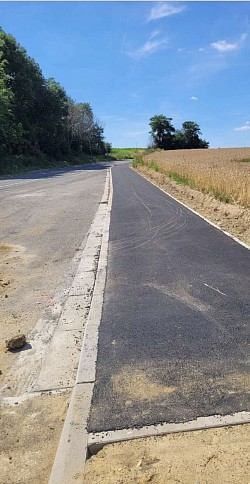 Le nouveau revêtement  à l’emplacement de l’ancienne voie
