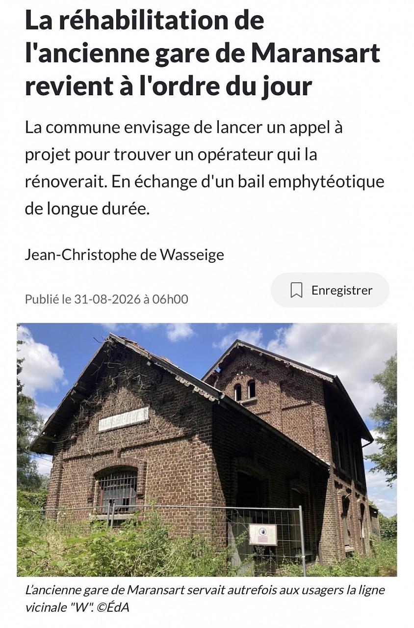 Bonne nouvelle! Le College actuel propose une solution pour la gare de Maransart
